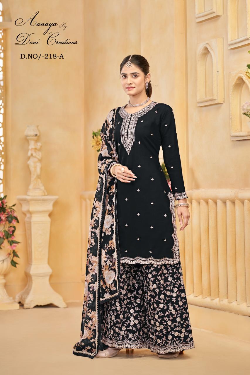 Aanaya Vol 218 Catalog pakistani wedding plazo suits