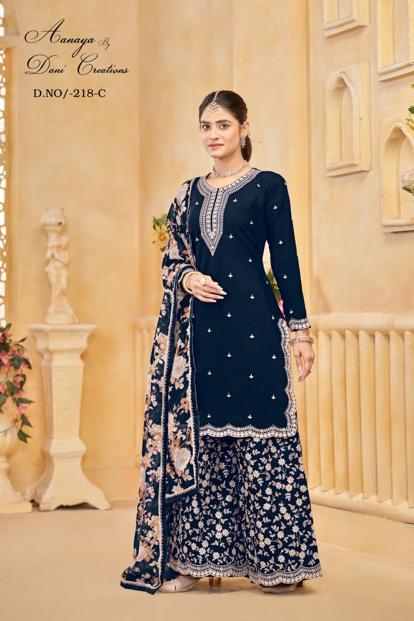 Aanaya Vol 218 Catalog pakistani wedding plazo suits