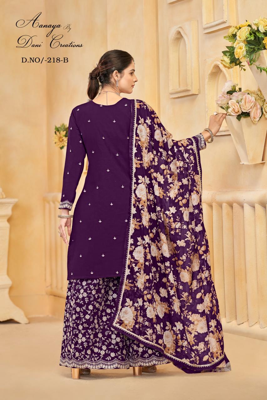 Aanaya Vol 218 Catalog pakistani wedding plazo suits