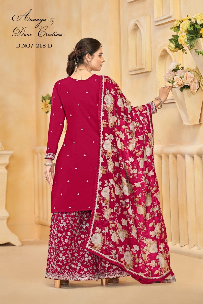 Aanaya Vol 218 Catalog pakistani wedding plazo suits