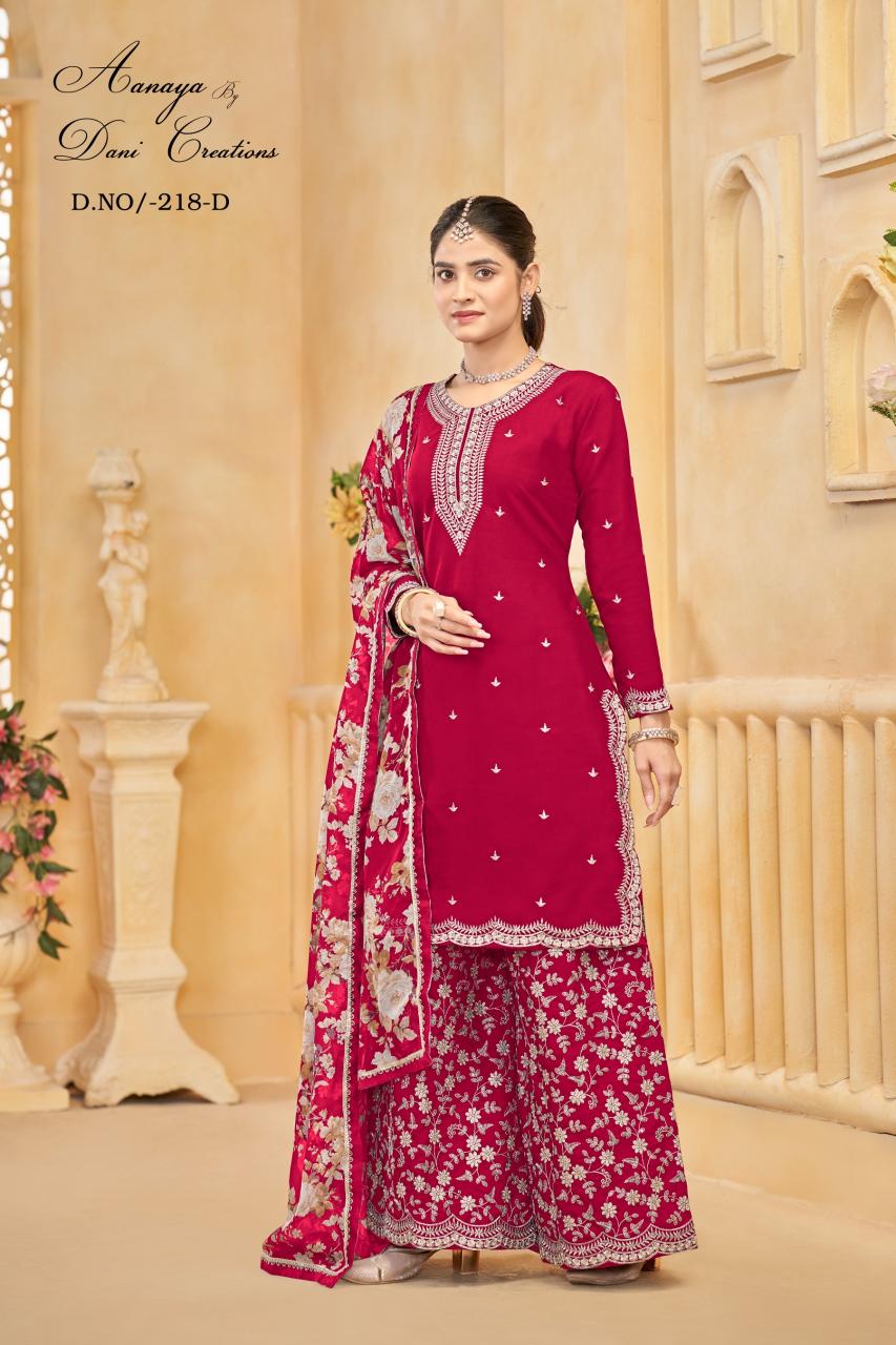 Aanaya Vol 218 Catalog pakistani wedding plazo suits