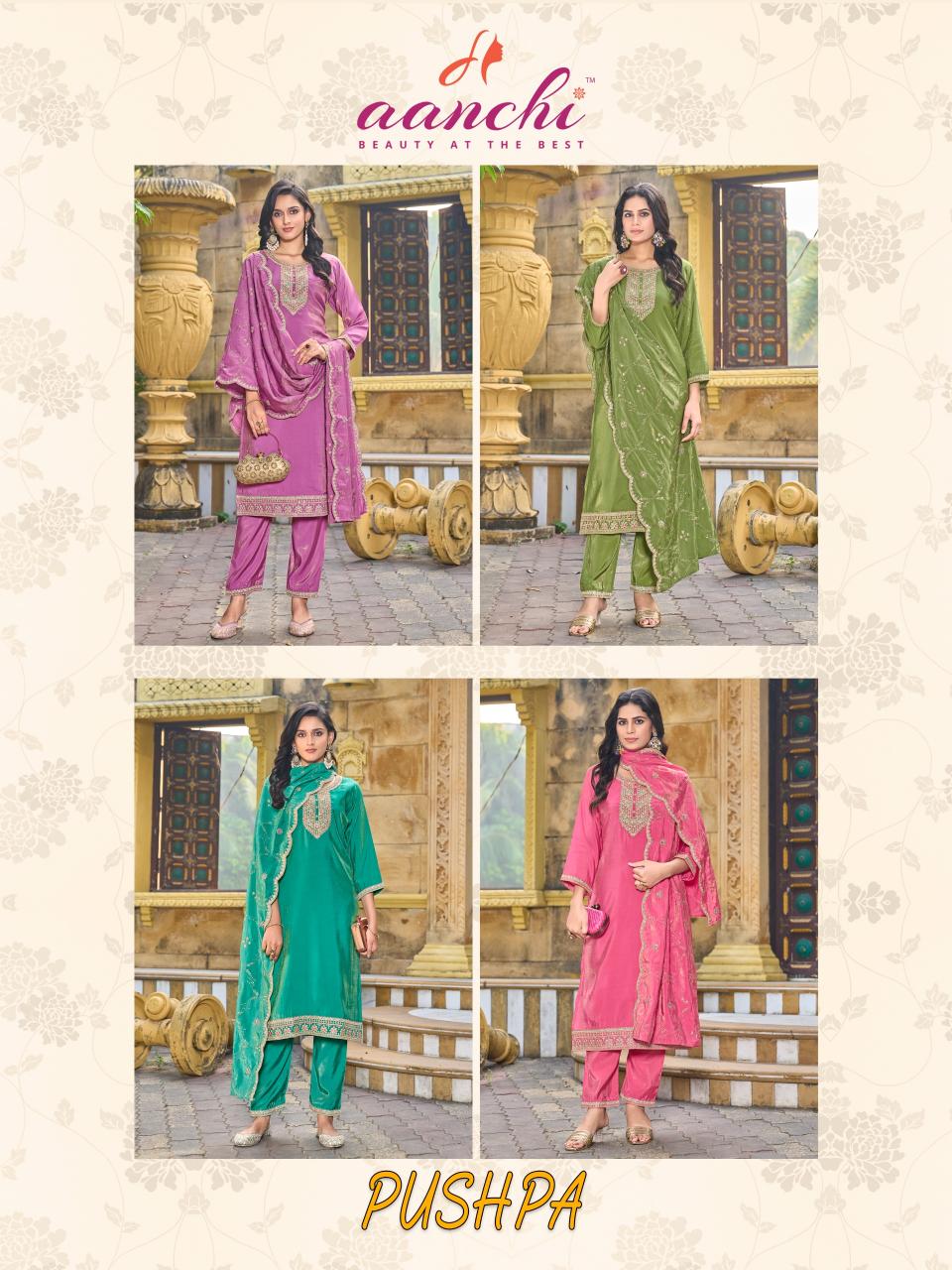 Aanchi Pushpa catalog selfie kurti india