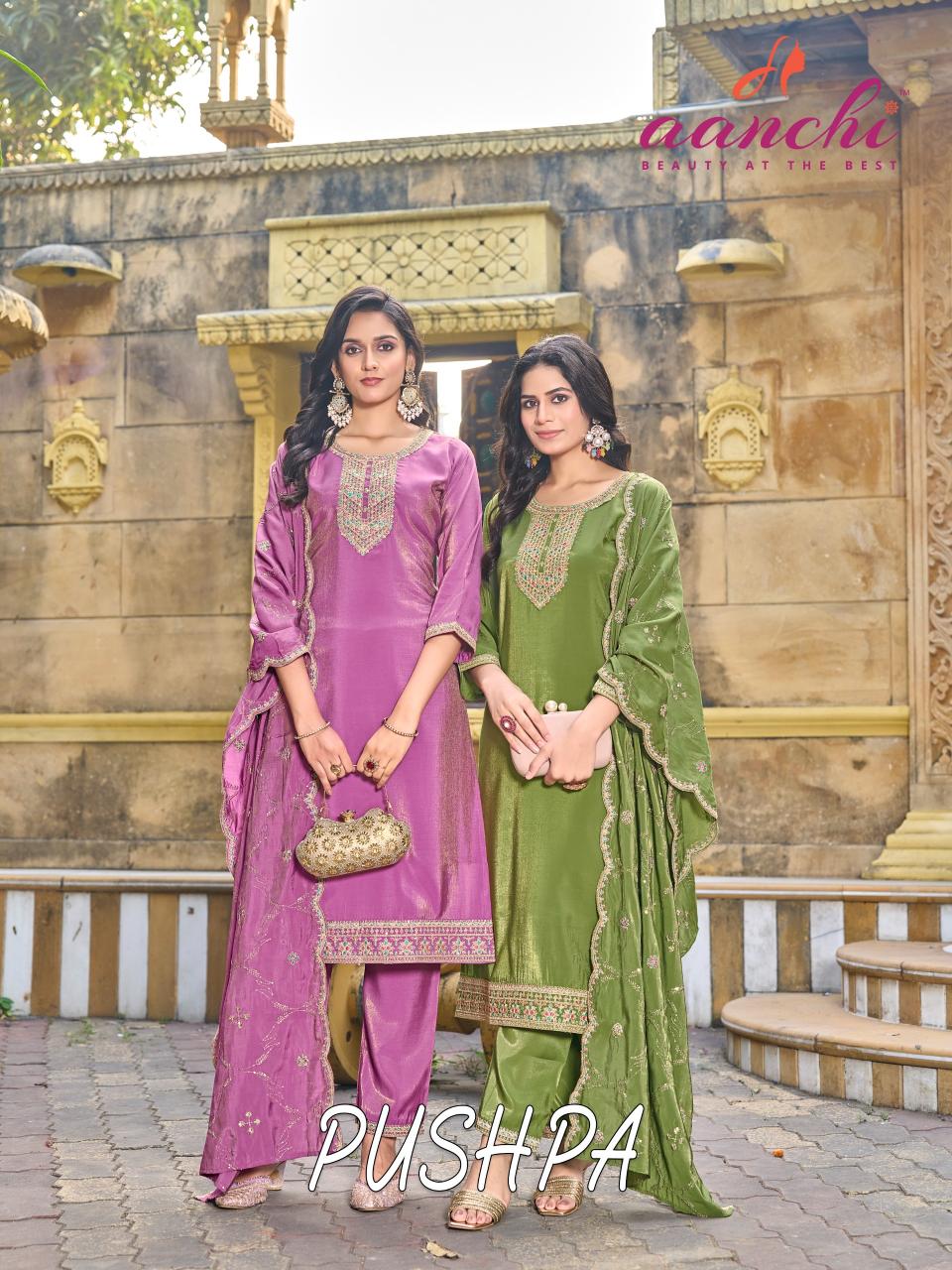 Aanchi Pushpa catalog selfie kurti india