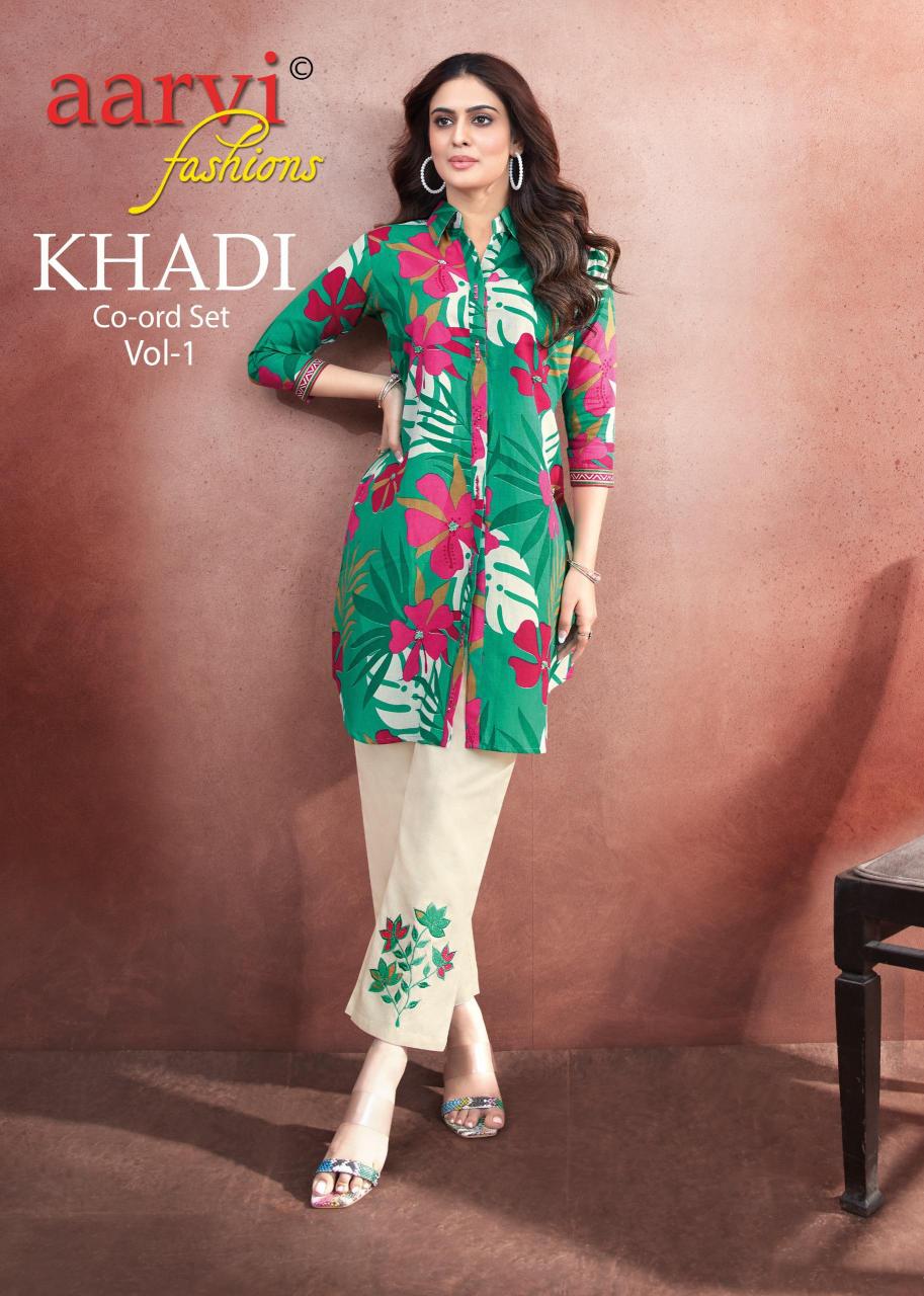 Aarvi Khadi Vol 1 Catalog coord set wholesale