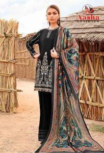 Aasha 1154 A To D Catalog Cotton Dupatta black salwar suit design pakistani