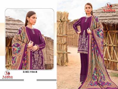 Aasha 1154 A To D Catalog Cotton Dupatta black salwar suit design pakistani