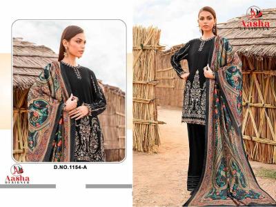 Aasha 1154 A To D Catalog Cotton Dupatta black salwar suit design pakistani