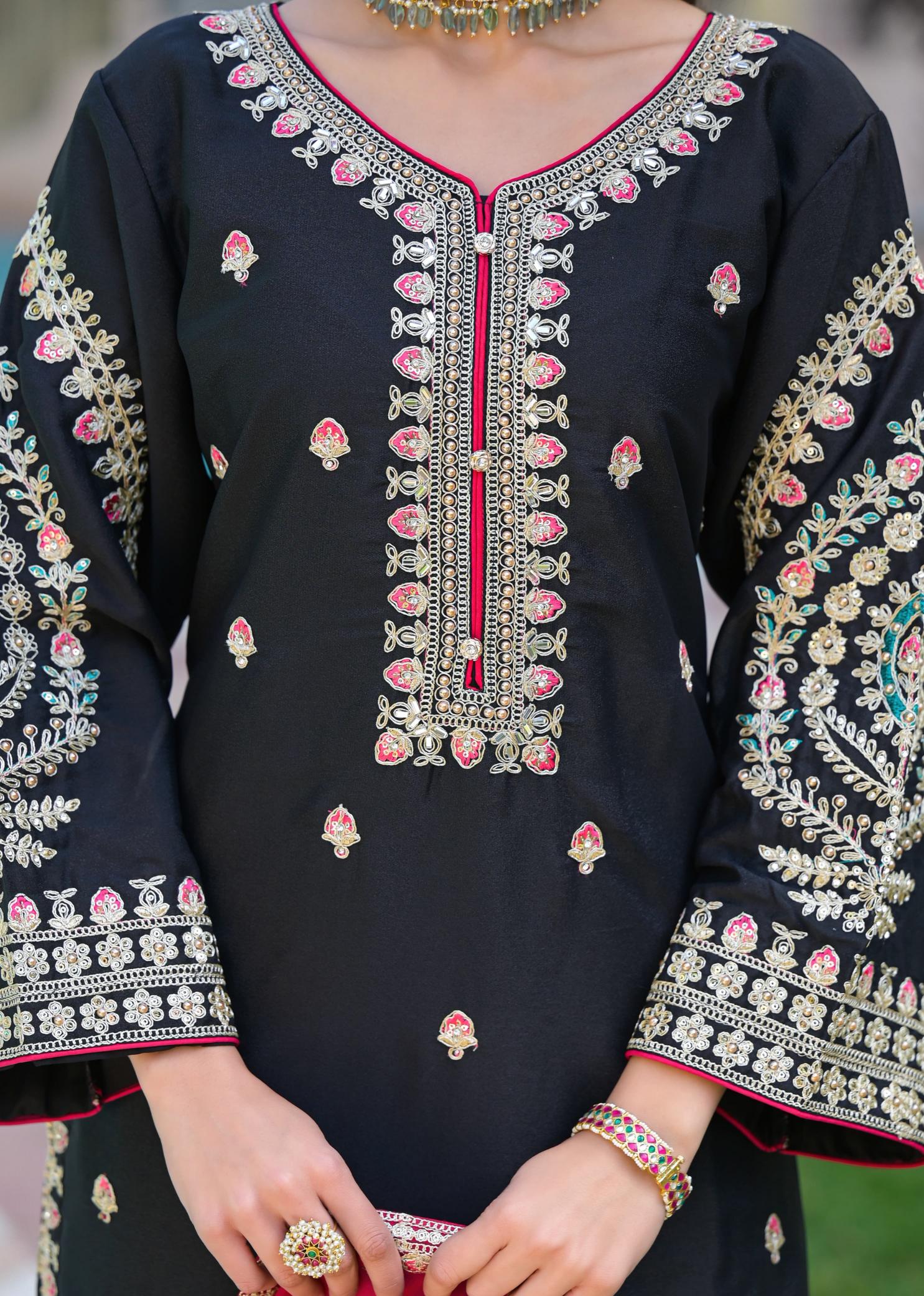 Afsana Zulekha 4011 catalog pakistani suits with palazzo pants online