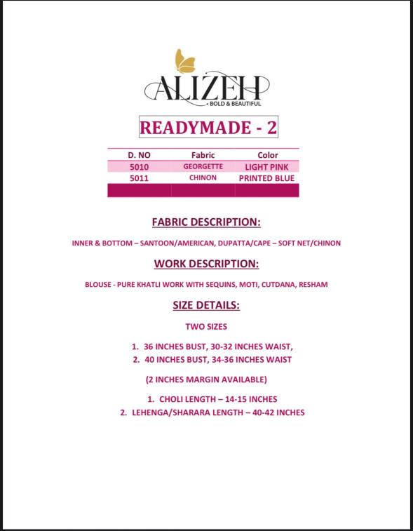 Alizeh Readymade 2 Catalog indo western dress wholesale surat