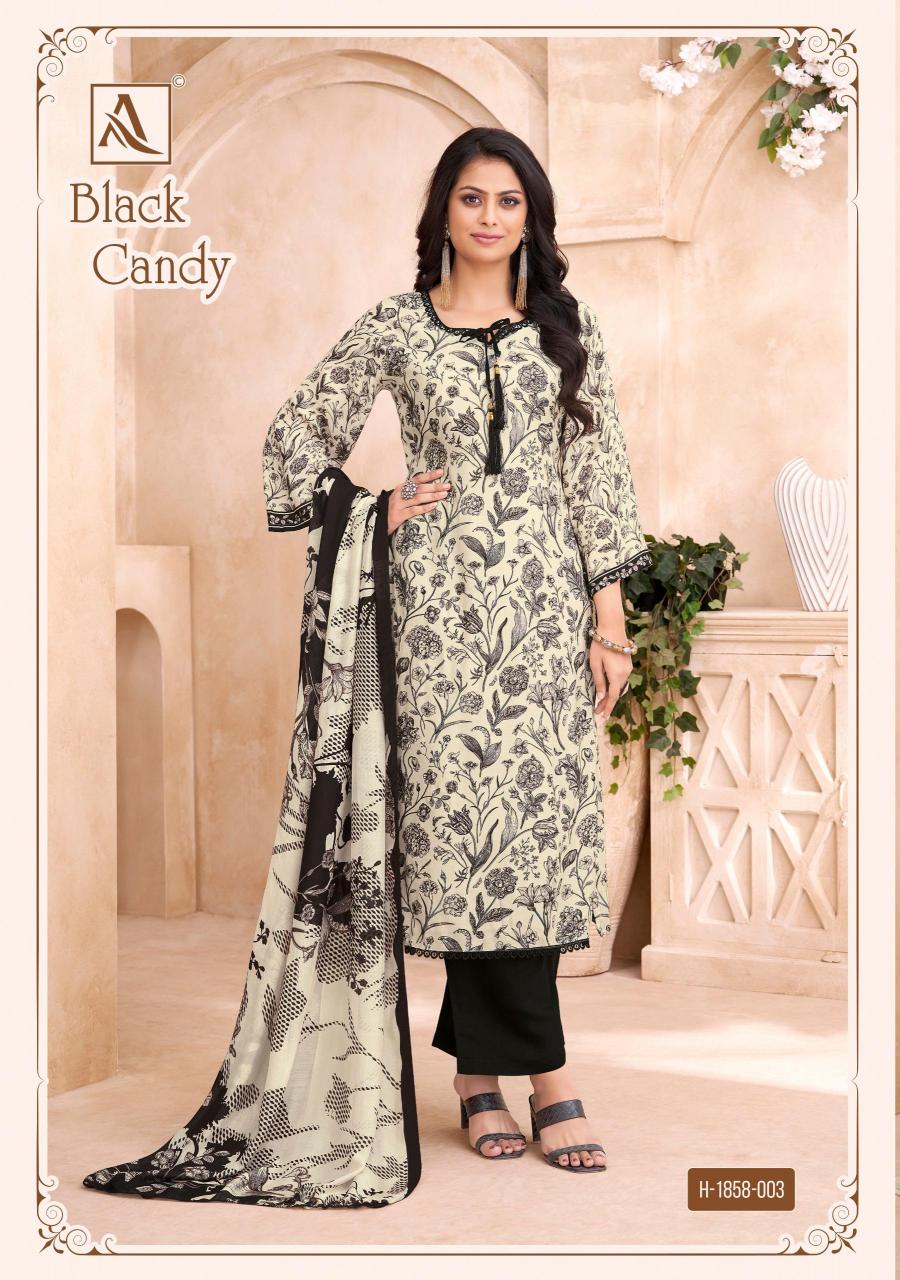 Alok Black Candy catalog party wear dress material wholesale surat 