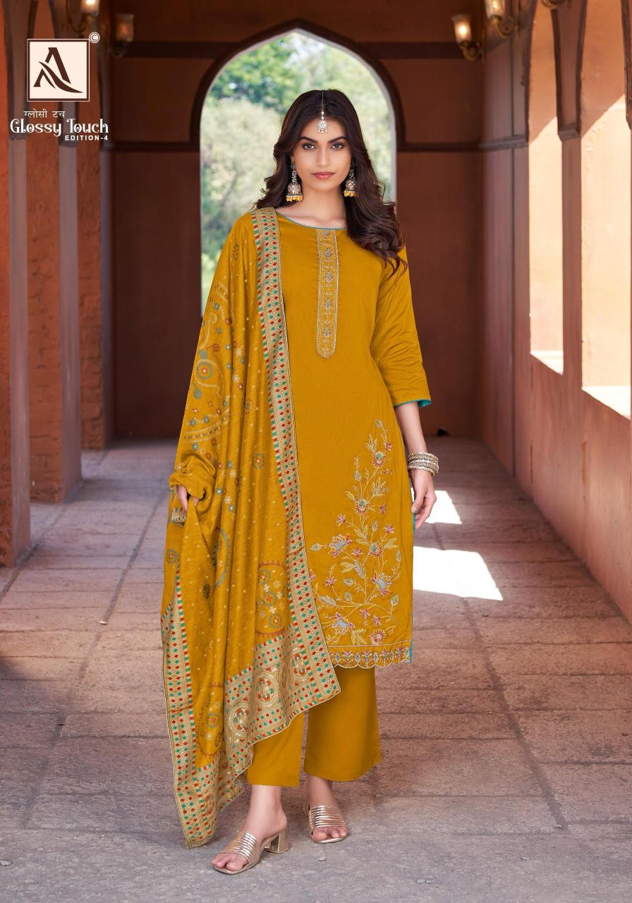 Alok Glossy Touch Vol 4 Catalog wholesale dress materials in surendranagar