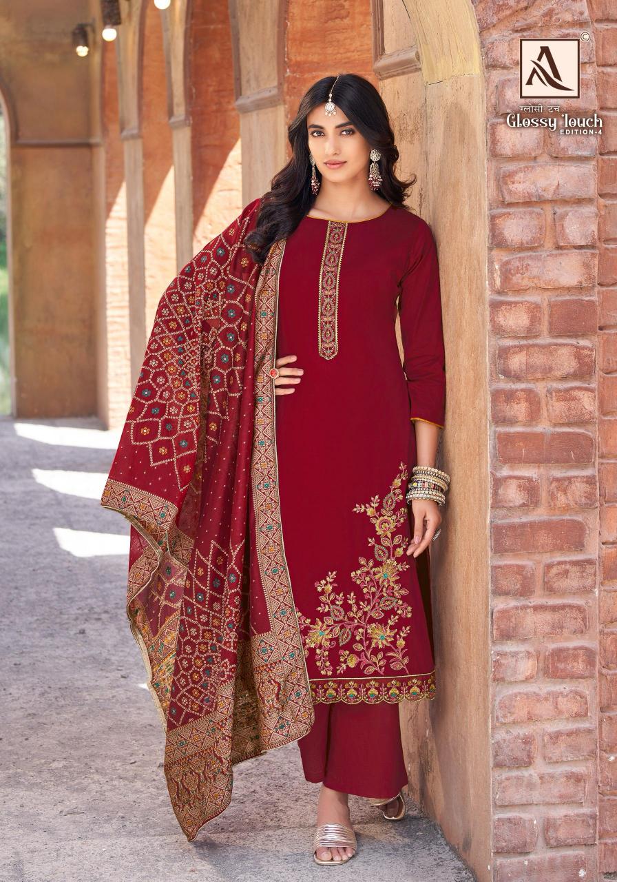 Alok Glossy Touch Vol 4 Catalog wholesale dress materials in surendranagar