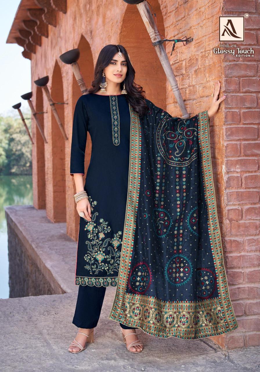 Alok Glossy Touch Vol 4 Catalog wholesale dress materials in surendranagar