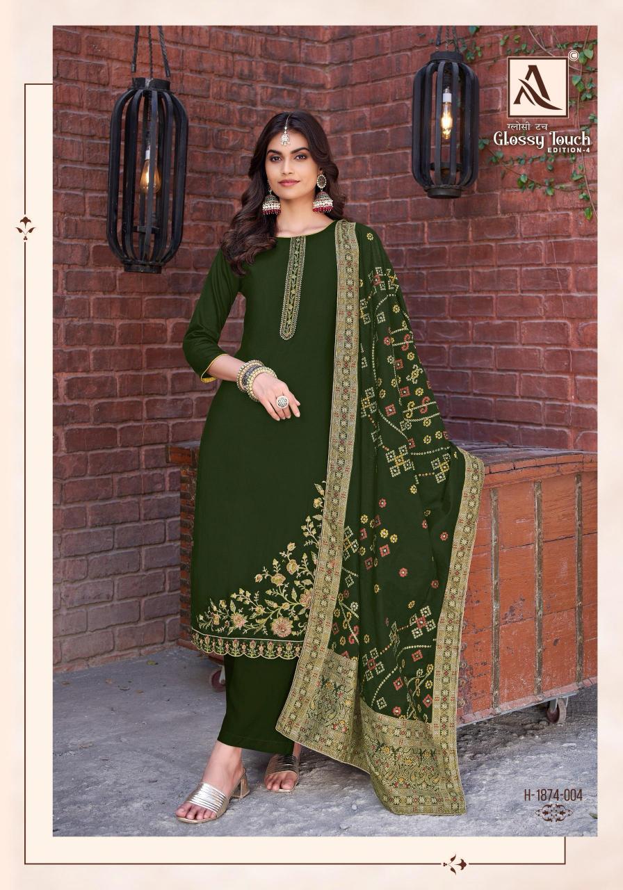Alok Glossy Touch Vol 4 Catalog wholesale dress materials in surendranagar