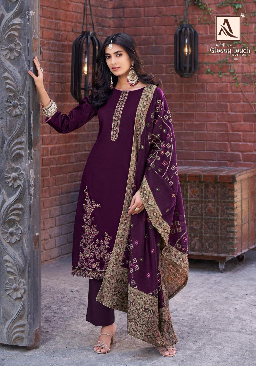 Alok Glossy Touch Vol 4 Catalog wholesale dress materials in surendranagar