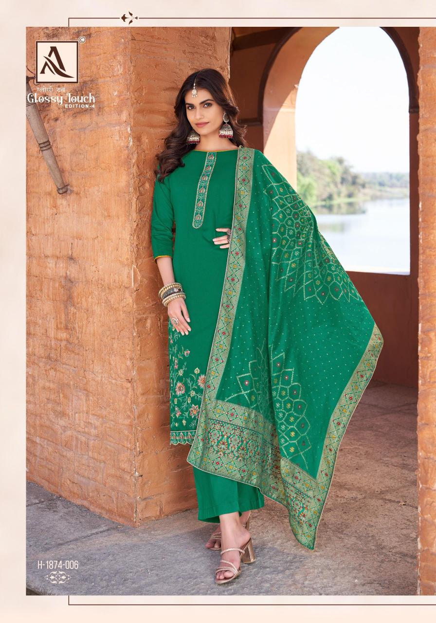 Alok Glossy Touch Vol 4 Catalog wholesale dress materials in surendranagar