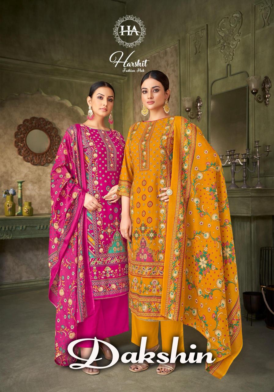 Alok Harshit Dakshin Catalog wholesale dress material market in jetpur