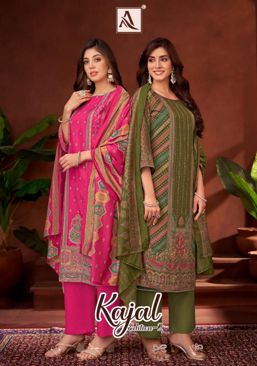 Alok Kajal Vol 2 Catalog jute dress material wholesale