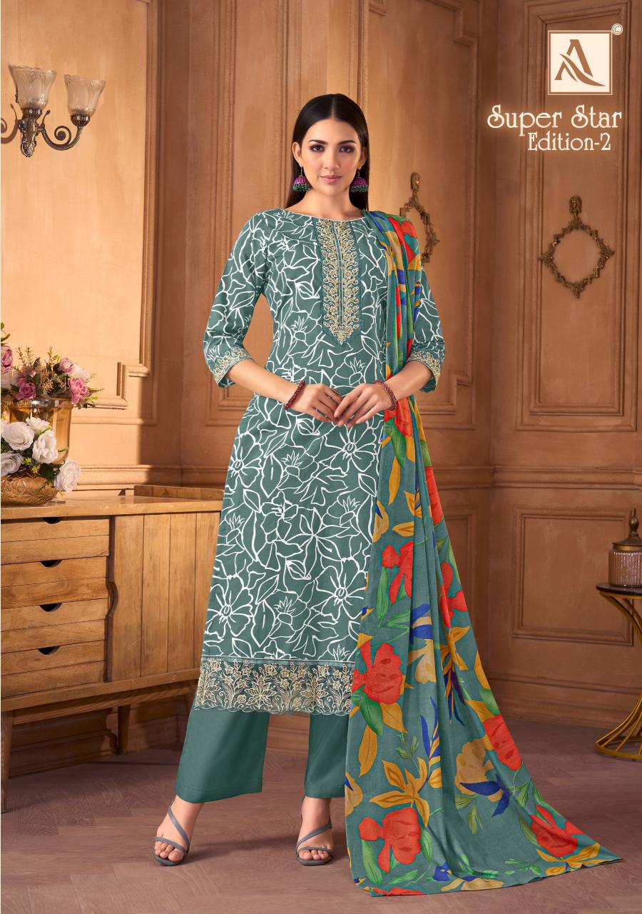 Alok Super Star vol 2 catalog wholesale salonki dress material