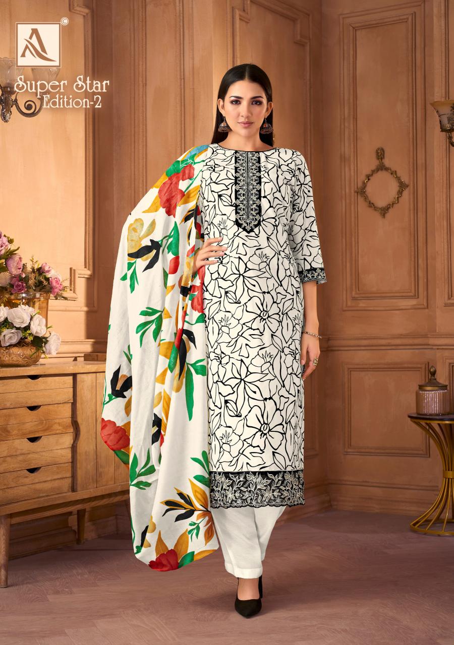 Alok Super Star vol 2 catalog wholesale salonki dress material
