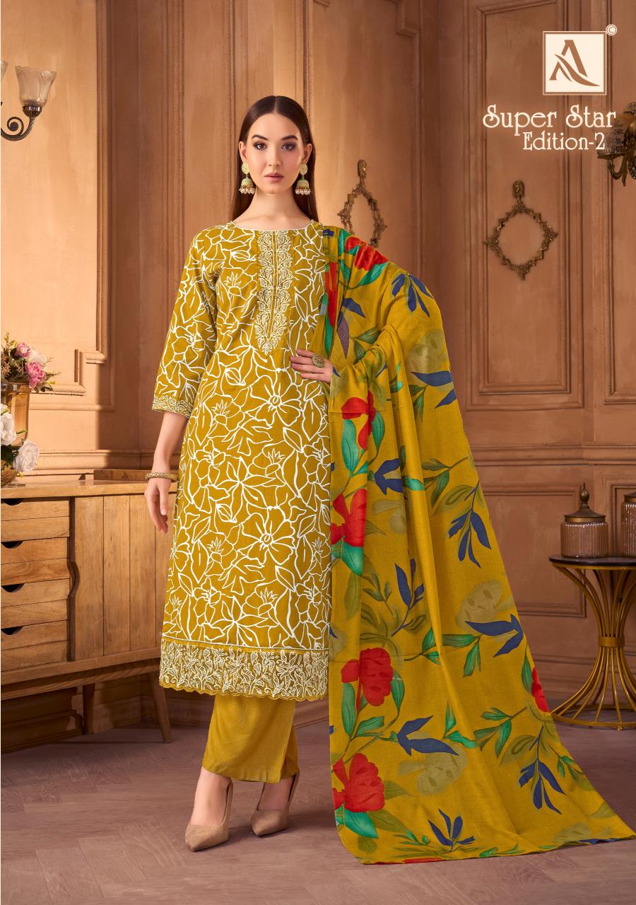 Alok Super Star vol 2 catalog wholesale salonki dress material