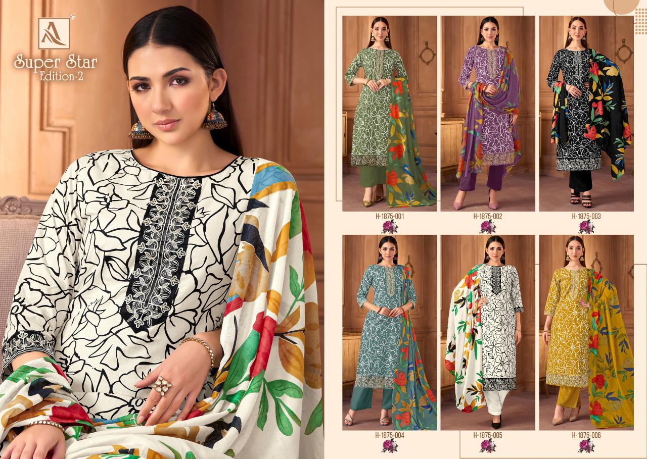 Alok Super Star vol 2 catalog wholesale salonki dress material