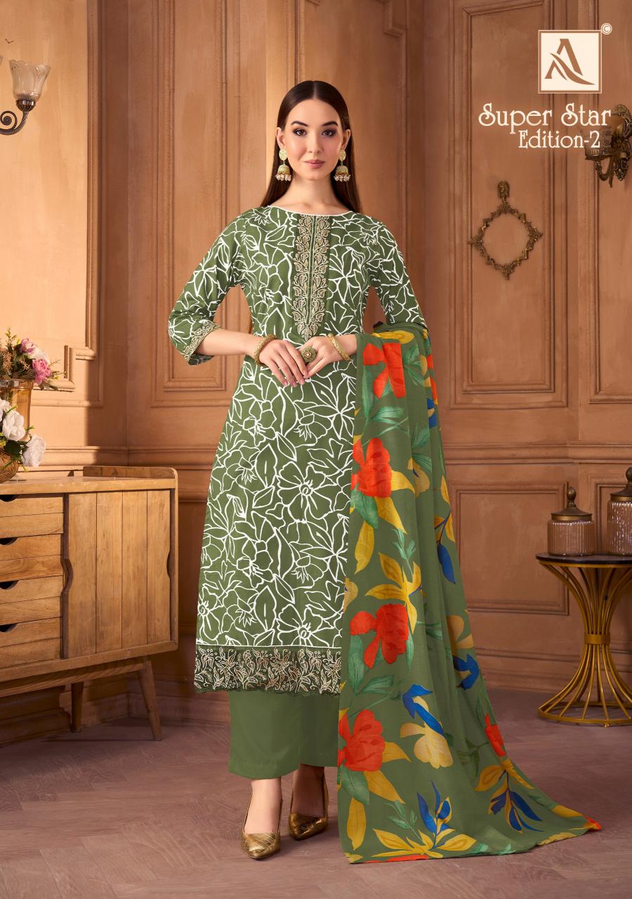 Alok Super Star vol 2 catalog wholesale salonki dress material