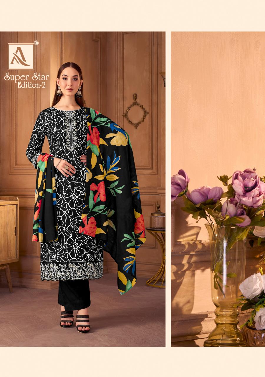Alok Super Star vol 2 catalog wholesale salonki dress material