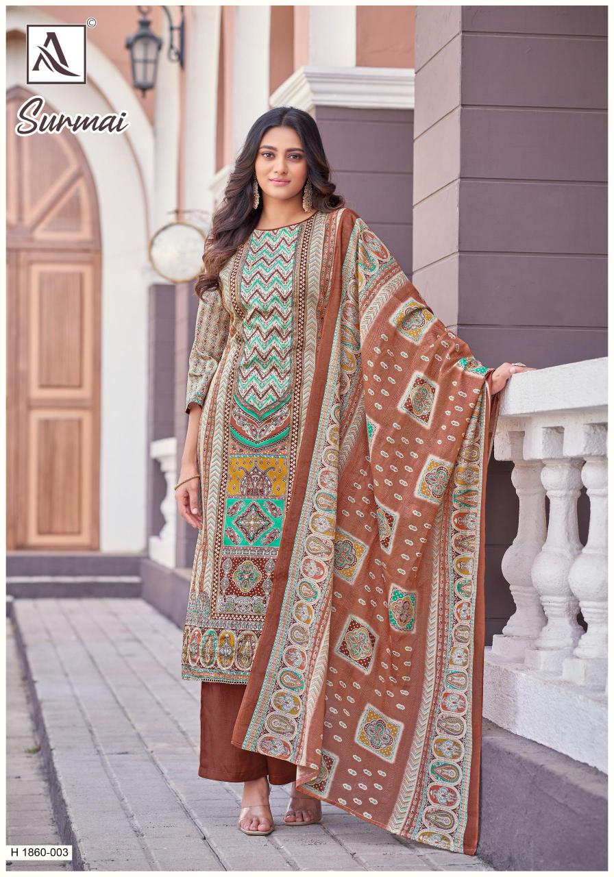 Alok Surmai catalog wholesale dress materials supplier inabhilasha