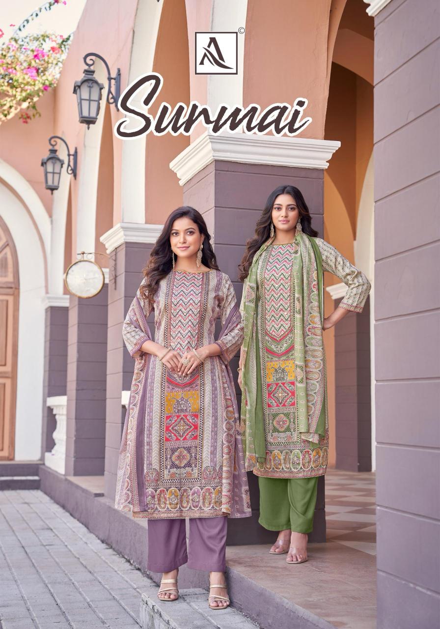 Alok Surmai catalog wholesale dress materials supplier inabhilasha