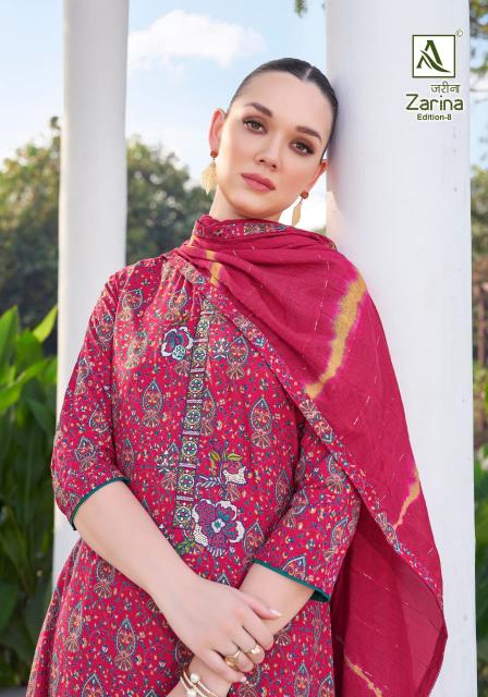 Alok Zarina Vol 8 catalog wholesale lase for dress material bangalore