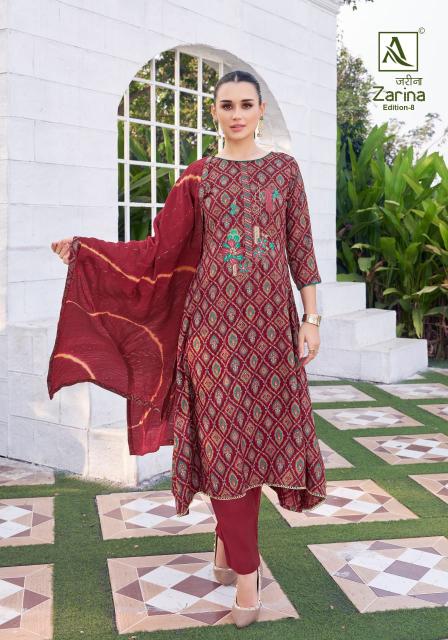 Alok Zarina Vol 8 catalog wholesale lase for dress material bangalore