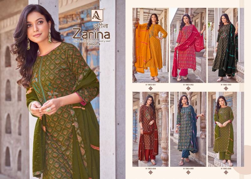 Alok Zarina Vol 9 catalog wholesale dress materials in mumbai online