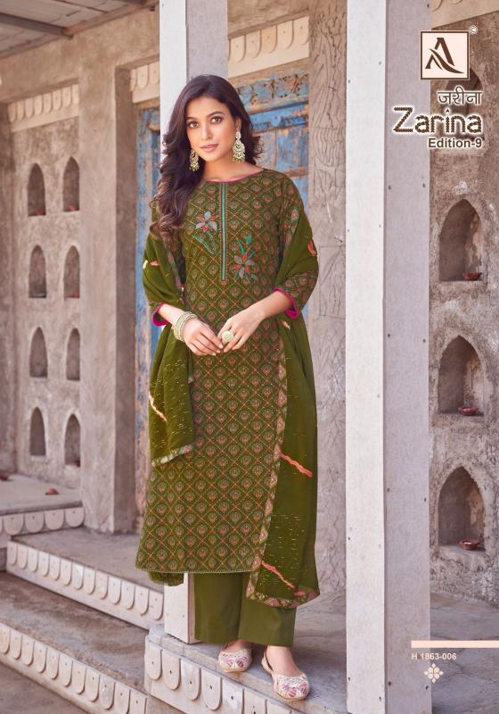Alok Zarina Vol 9 catalog wholesale dress materials in mumbai online