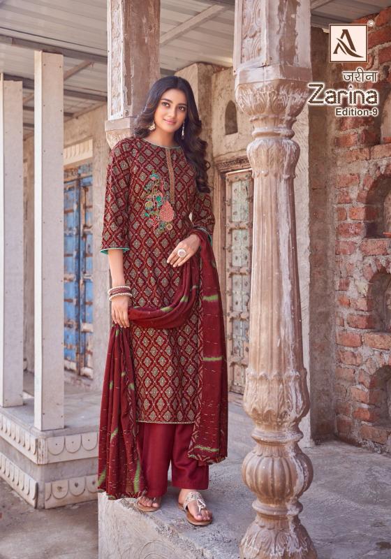 Alok Zarina Vol 9 catalog wholesale dress materials in mumbai online