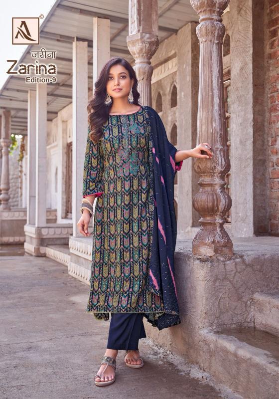 Alok Zarina Vol 9 catalog wholesale dress materials in mumbai online