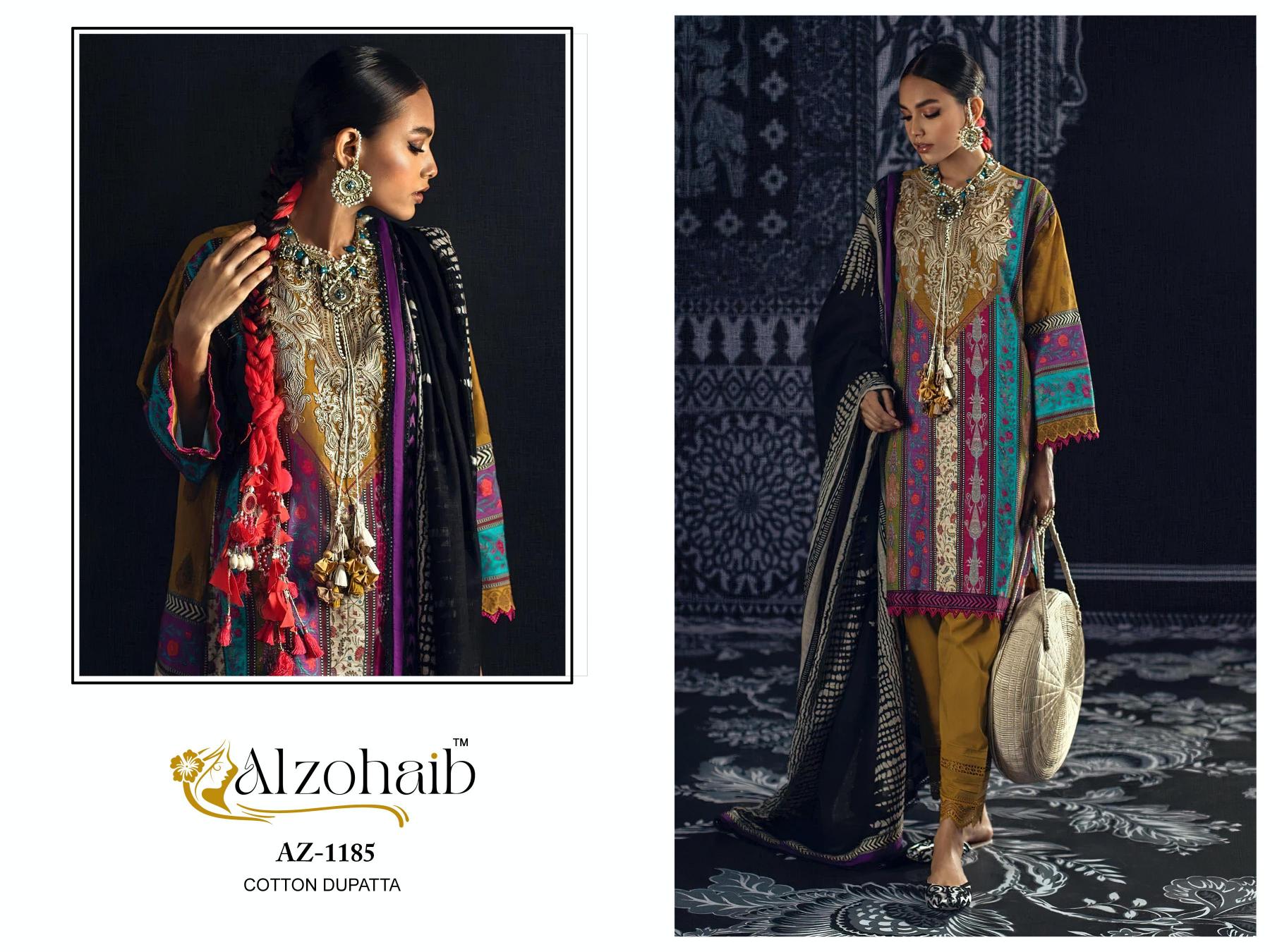 Alzohaib Az 1147 To 1185 Catalog Cotton Dupatta pakistani suits dealers in mumbai