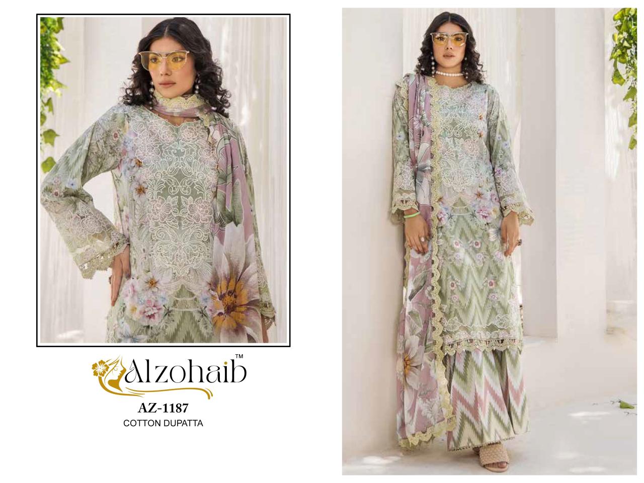 Alzohaib Az Sakina Catalog Chiffon Dupatta pakistani plazo suit images