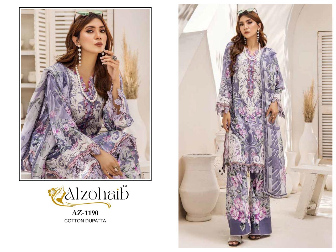 Alzohaib Az Sakina catalog Cotton Dupatta pakistani latest suits images