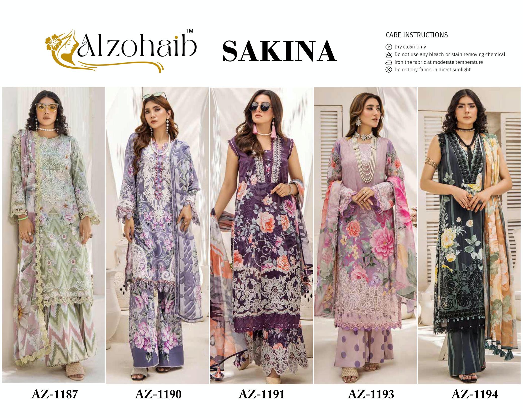 Alzohaib Az Sakina catalog Cotton Dupatta pakistani latest suits images
