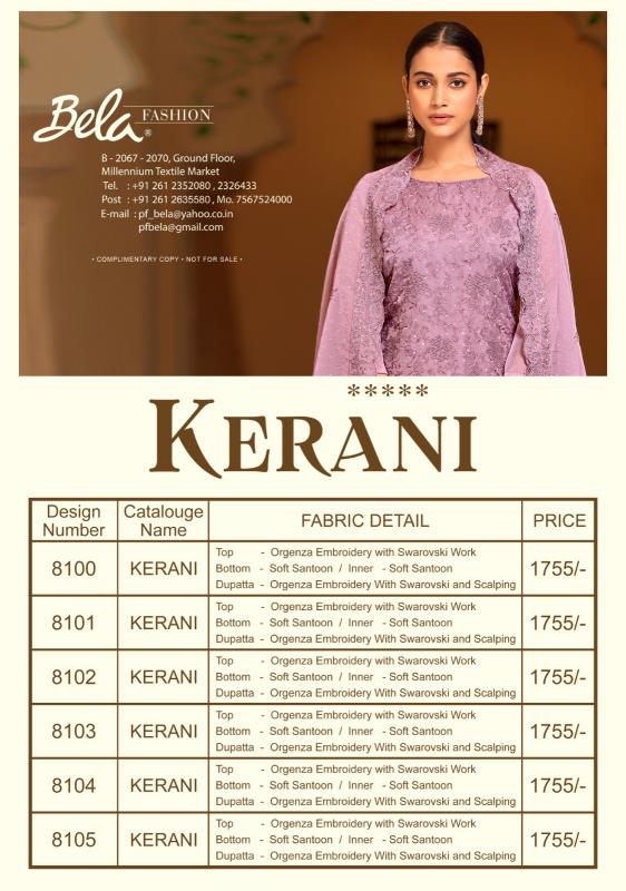 Bela Kerani catalog best wholesale salwar kameez
