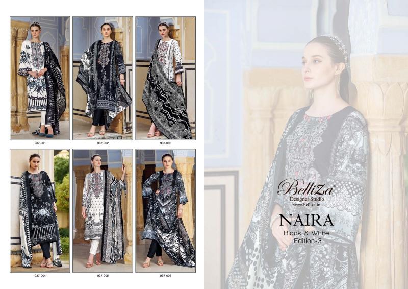 Belliza Naira Black And White Edition 3 Catalog wholesale dress material shops in jaipur