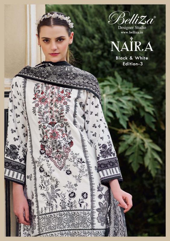 Belliza Naira Black And White Edition 3 Catalog wholesale dress material shops in jaipur