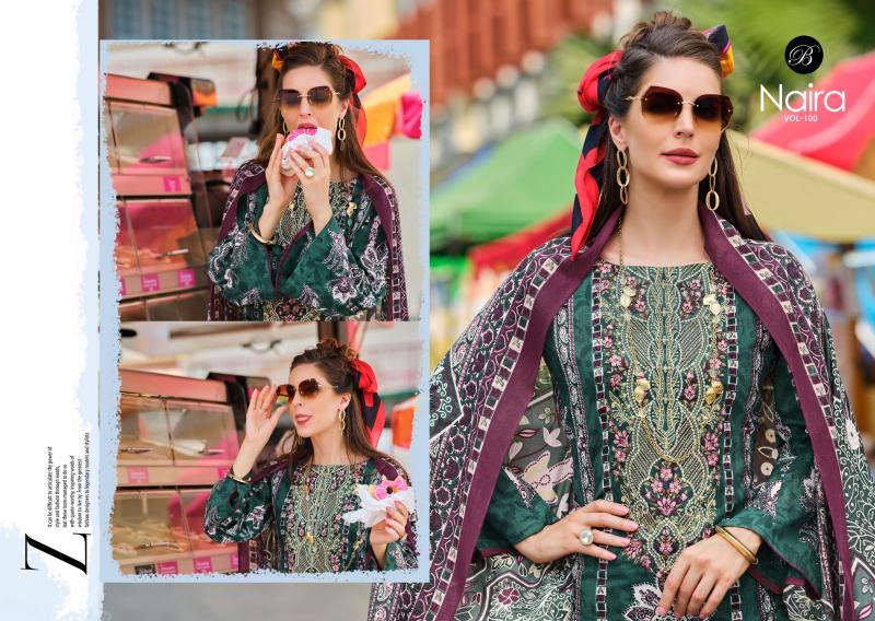 Belliza Naira Vol 100 catalog work dress material wholesale in ahmedabad