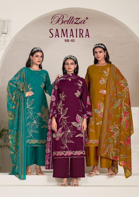 BelliZa Samaira Vol 3 catalog wholesale dress material distributors in surat