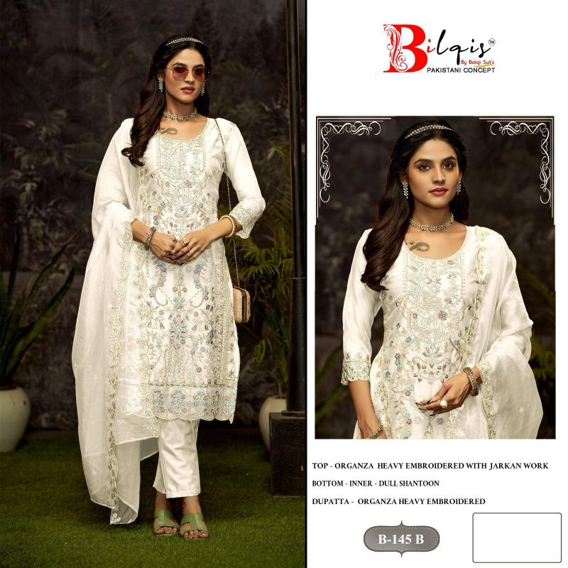 Bilqis B 145 catalog Organza pakistani wedding suits uk
