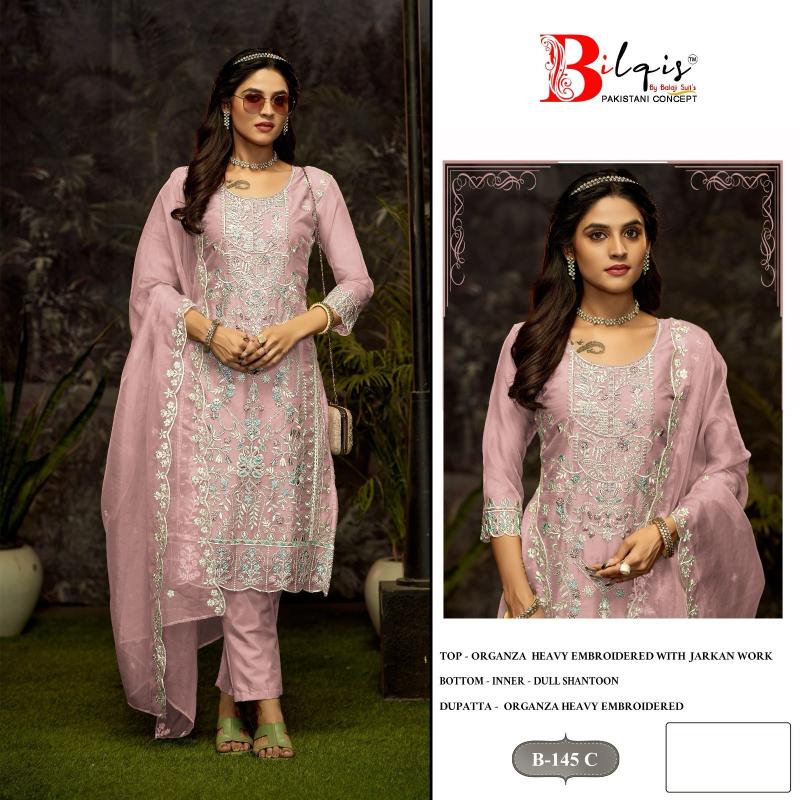 Bilqis B 145 catalog Organza pakistani wedding suits uk