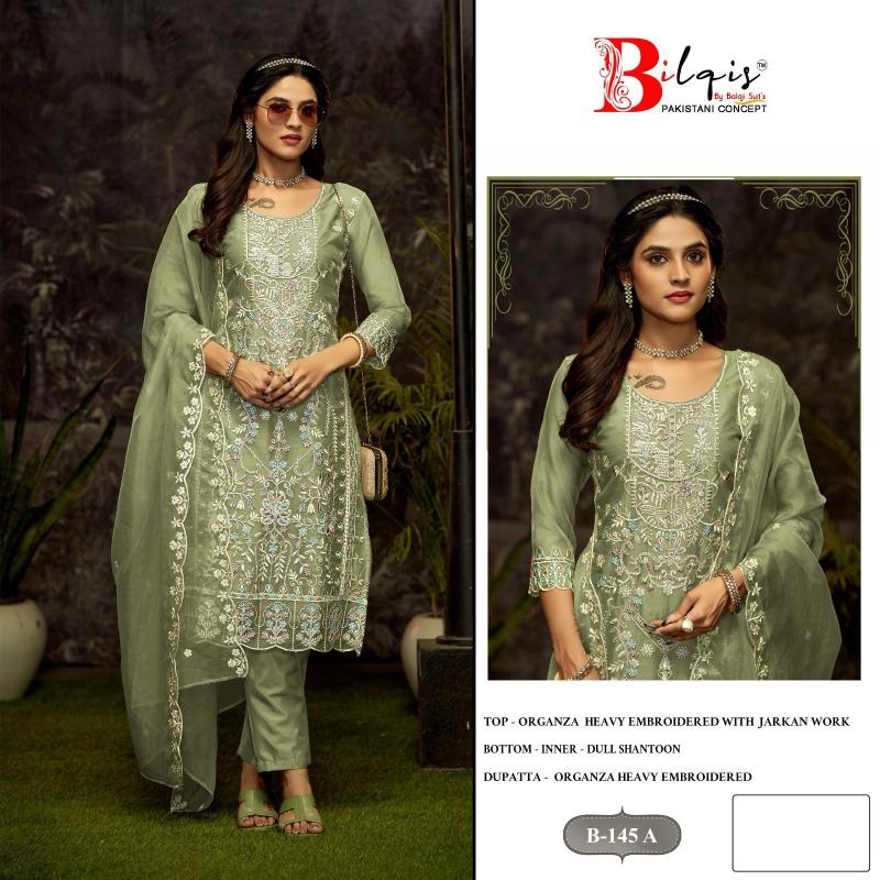 Bilqis B 145 catalog Organza pakistani wedding suits uk