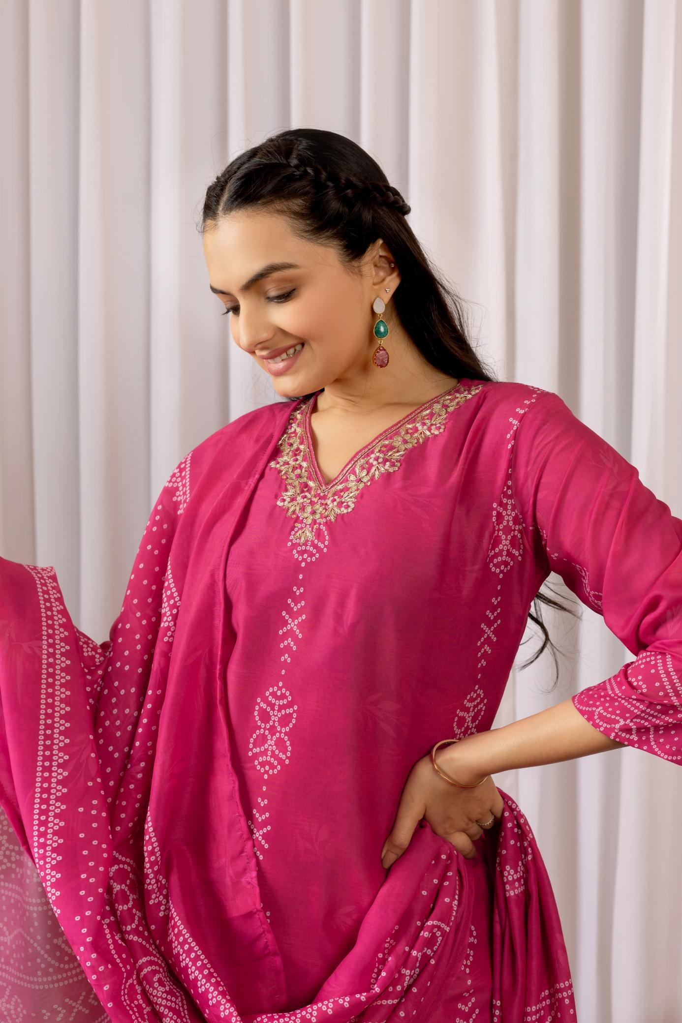 Felocity Bandhani printed catalog bandhani kurtis online india