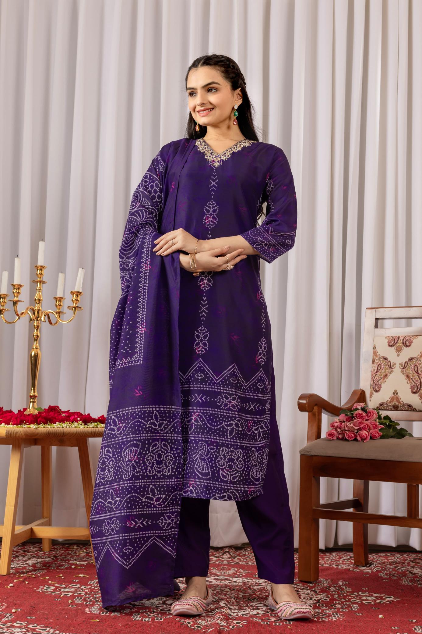 Felocity Bandhani printed catalog bandhani kurtis online india